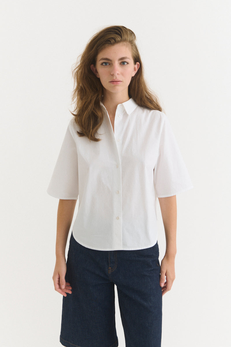 Basic Apparel Silje SS Shirt Skjorter 423 Bright White